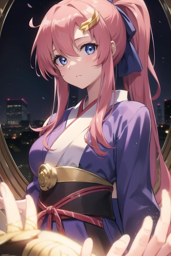 lacusclyne, <lora:lacusclyne:1>,lacus clyne, blue eyes, hair ornament, long hair, wave hair ornament, pink hair, ponytail, hair ribbon, hair clip,BREAK japanese clothes, kimono,BREAK outdoors, city,BREAK looking at viewer, BREAK <lora:GoodHands-vanilla:1>, (masterpiece:1.2), best quality, high resolution, unity 8k wallpaper, (illustration:0.8), (beautiful detailed eyes:1.6), extremely detailed face, perfect lighting, extremely detailed CG, (perfect hands, perfect anatomy),