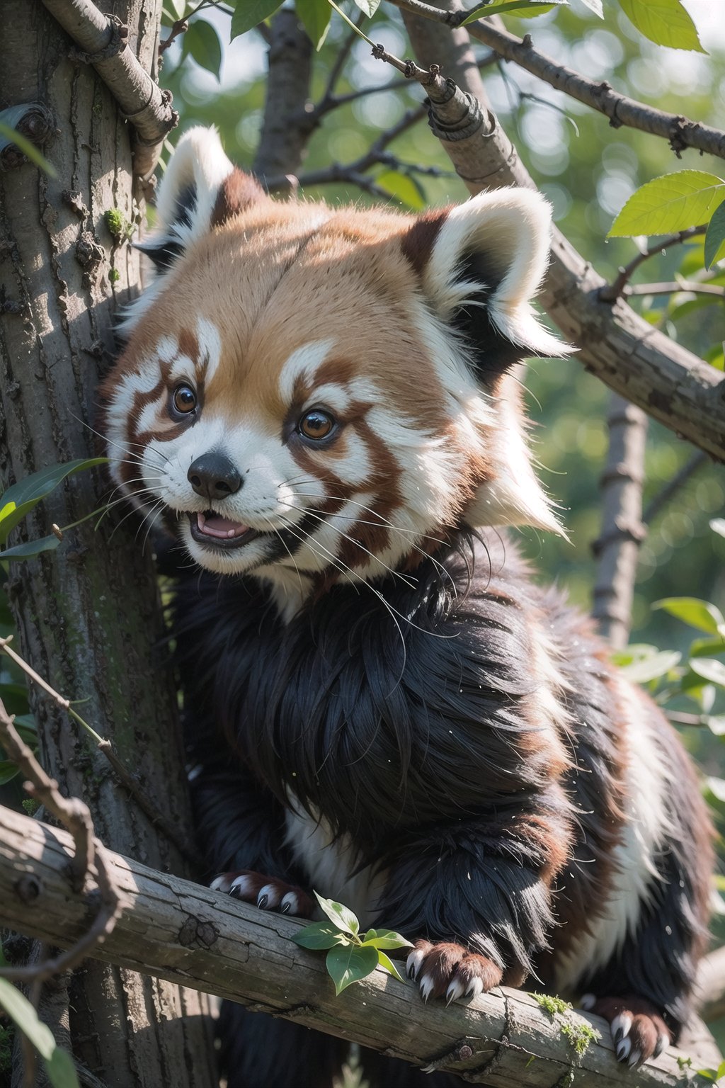 (masterpiece), nature, close-up, red panda