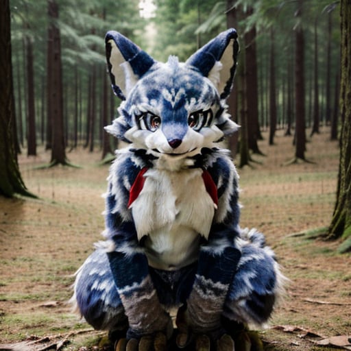 forest, kemono ,fursuit, high quality, masterpiece,realistic