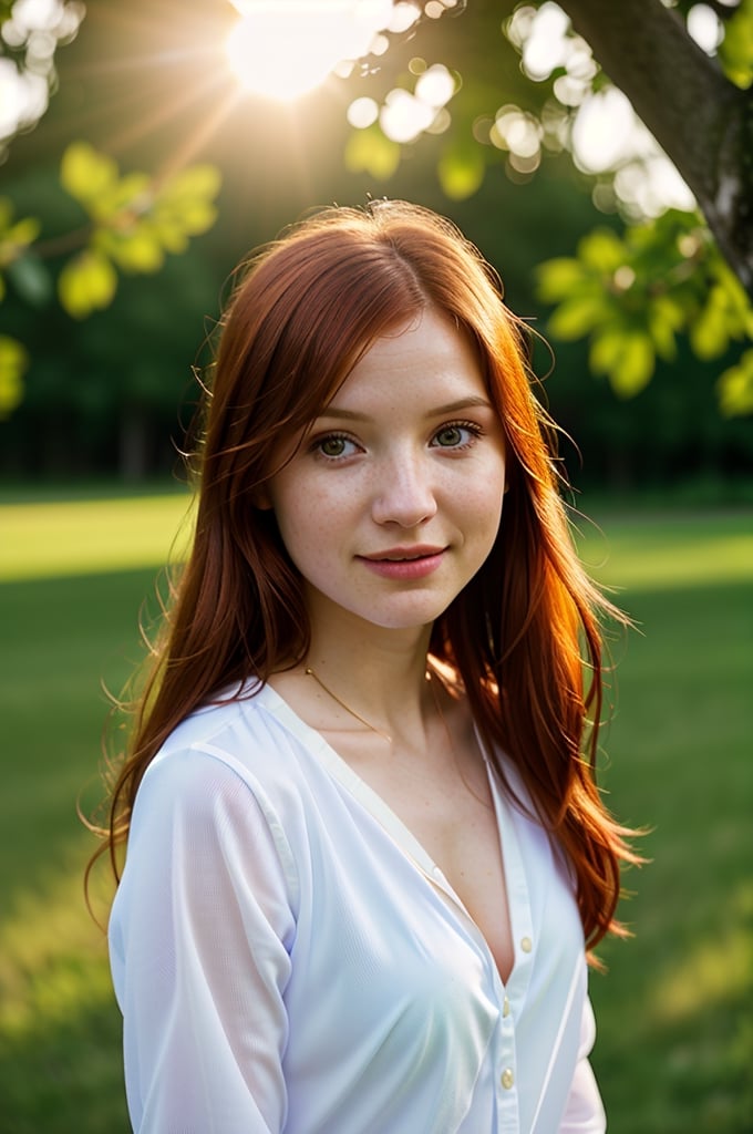 cinematic photo breathtaking photograph, Sunlight, Enticing Ginny Weasley of Happiness, Weaver, Sony A9 II, split lighting . award-winning, professional, highly detailed . 35mm photograph, film, bokeh, professional, 4k, highly detailed, confused, looking around scared