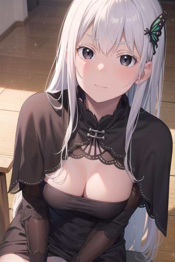 echidna, <lora:echidna-lora-nochekaiser:1>,echidna, colored eyelashes, white hair, hair between eyes, long hair, straight hair, (black eyes:1.5),BREAK black capelet, black dress, butterfly hair ornament, capelet, dress, hair ornament,BREAK looking at viewer, full body,BREAK indoors, classroom,BREAK <lyco:GoodHands-beta2:1>, (masterpiece:1.2), best quality, high resolution, unity 8k wallpaper, (illustration:0.8), (beautiful detailed eyes:1.6), extremely detailed face, perfect lighting, extremely detailed CG, (perfect hands, perfect anatomy),