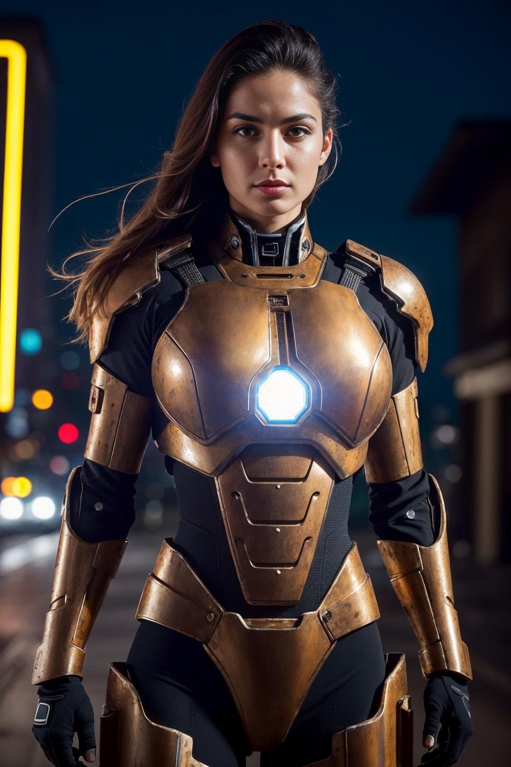 RAW photo, full-body, dynamic pose, toned and fit physique woman in a worn mech suit, (chest lights, blinkenlights)++, (kanji stickers)+++, (light bokeh)++, intricate, (steel metal (rust)-)+, elegant, sharp focus, photo by greg rutkowski, soft lighting, vibrant colors, (masterpiece)+, (streets)++, (detailed face)+, futuristic, hightech, scifi, heavy brow, sparkly eyes, stunning, high-definition, ultra HD, 4k resolution, retina display, sharp, crisp, clear, vibrant, XF IQ4, 150MP, 50mm, ISO 1000, 1/250s, Adobe Lightroom, photolab, Affinity Photo, PhotoDirector 365 <lora:Elixir:1>