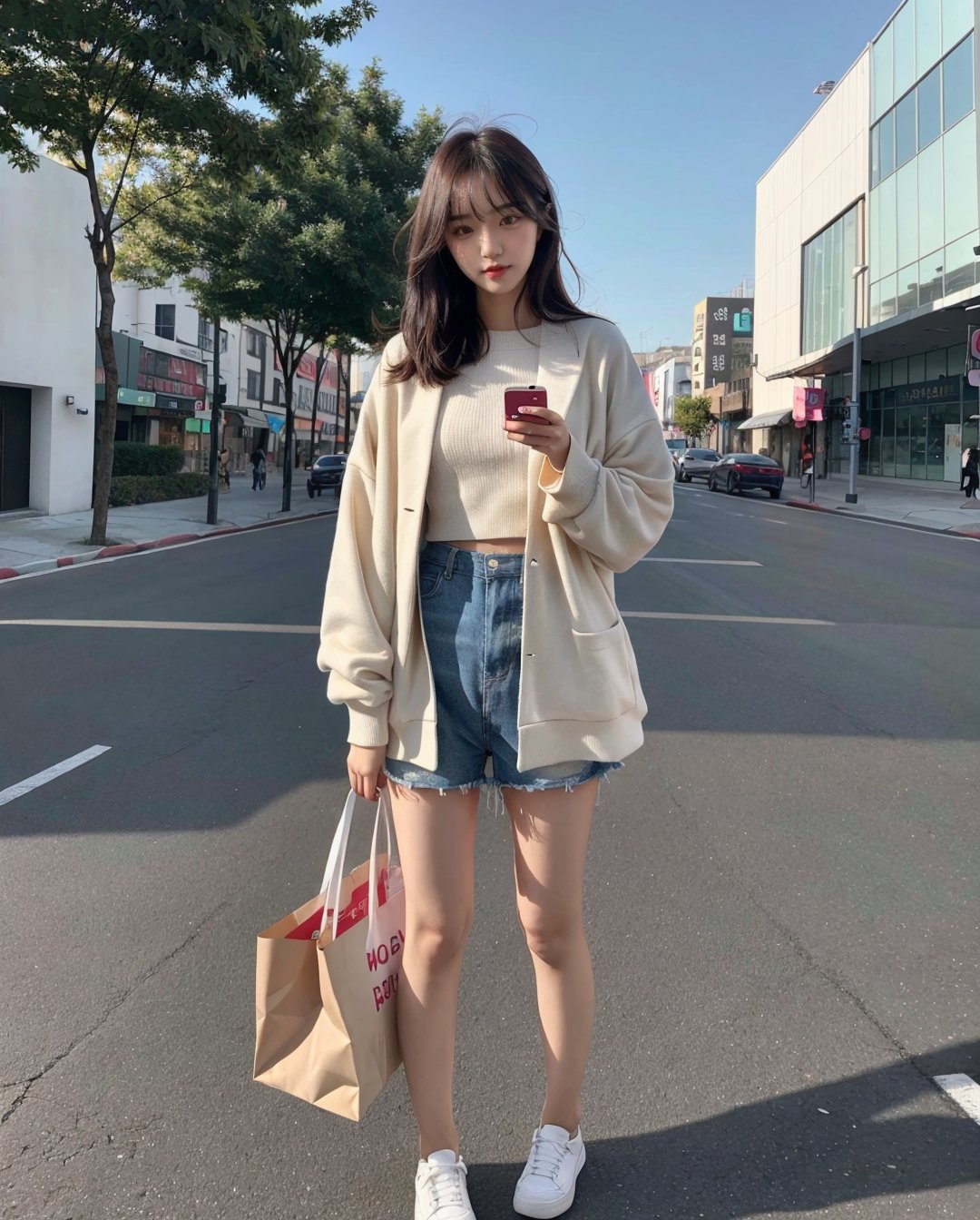 1girl, solo, korean cute girl, cute, (instagram style,  art on instagram), (full_body_shot), photorealistic, realistic,   <lora:mix4:0.2>