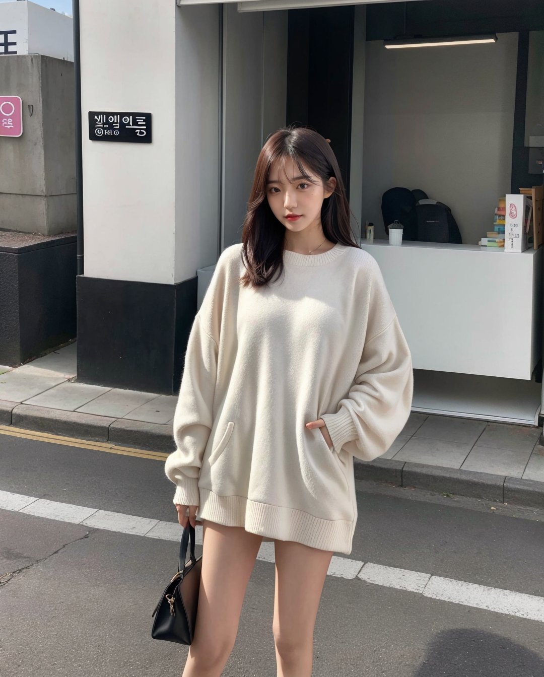 1girl, solo, korean cute girl, cute, (instagram style,  art on instagram), (full_body_shot), photorealistic, realistic,   <lora:mix4:0.2>