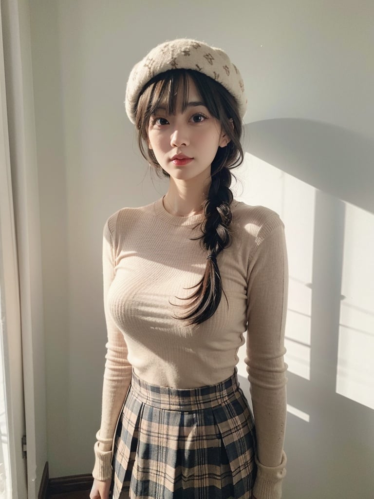 1girl, looking_at_viewer, standing, hat, ljmm, <lora:EMS-44883-EMS:0.800000>