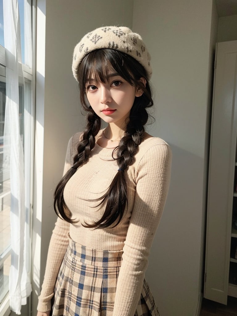 1girl, looking_at_viewer, standing, hat, ljmm, <lora:EMS-44883-EMS:0.800000>