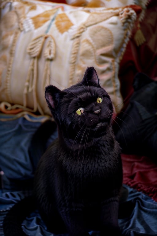 s0alem,saberhagen,black cat,cat sitting,yellow eyes,cat