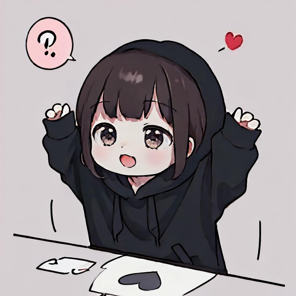 Highly detailed, High Quality, Masterpiece, beautiful, 1girl, Menherachan, <lora:Menherachan:1>, black hoodie, hood up, BongoCatP1, arms up, chibi, <lora:Pos_BongoCatMeme:1>