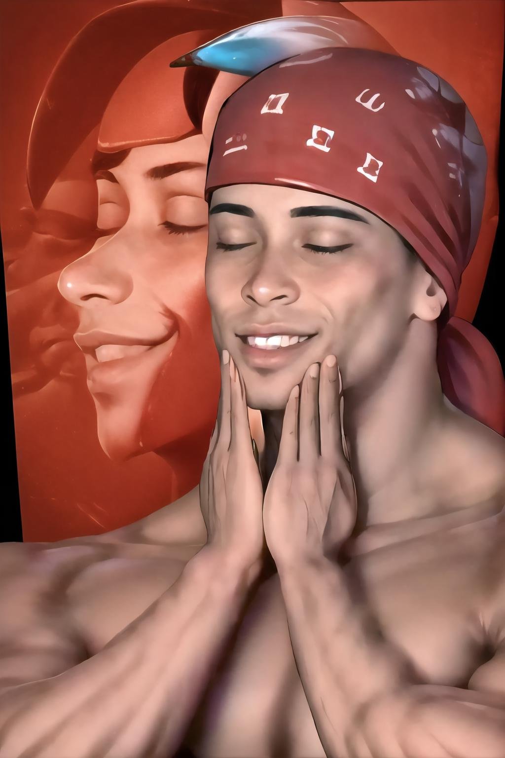 Highly detailed, High Quality, Masterpiece, beautiful, FeelsGood, closed eyes, <lora:FeelsGood:1>, 1boy, solo, Ricardo, red bandana on the head, <lora:Char_Sigmas_RicardoMilos:0.9>