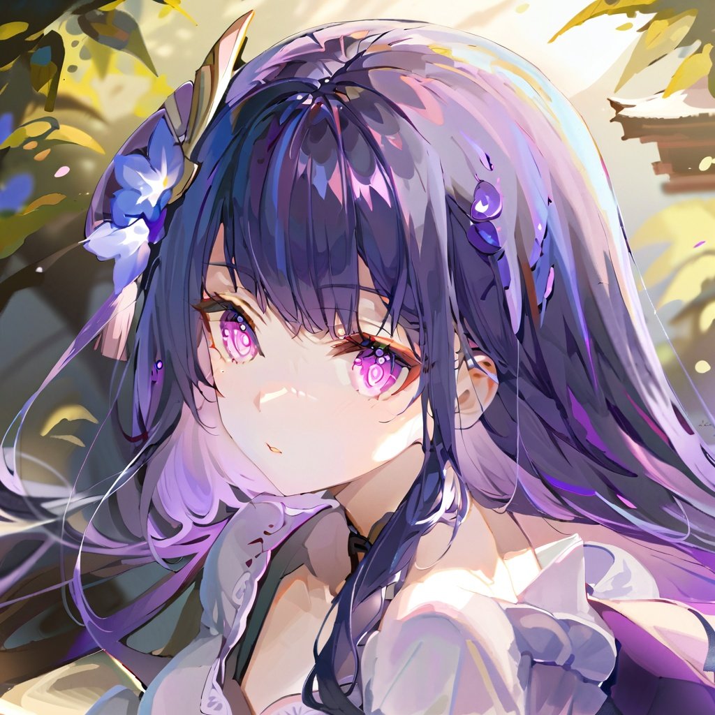 (best quality),((masterpiece)),(highres),original,extremely detailed 8K wallpaper,(an extremely delicate and beautiful),anime,1girl,leishen,purple eyes, purple hair