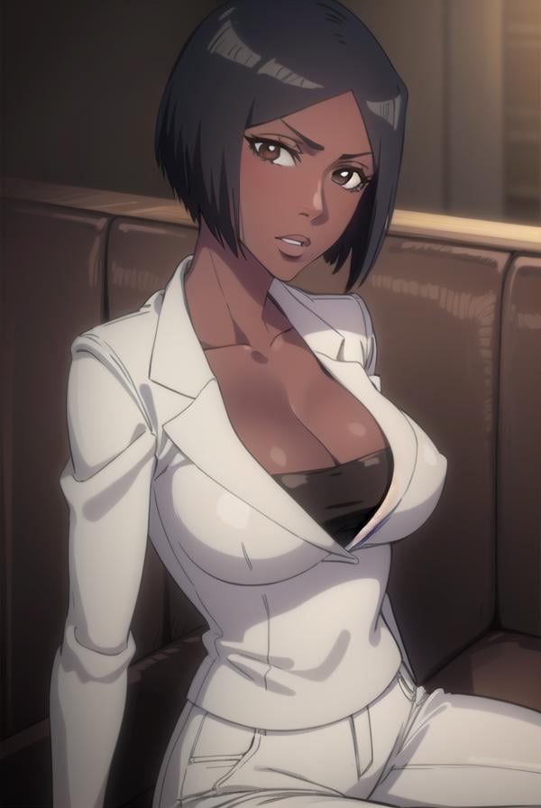 jackietristan, <lora:jackietristan-lora-nochekaiser:1>,jackie tristan, short hair, black hair, dark skin, dark-skinned female, (brown eyes:1.5),BREAK cleavage, boots, pants, grey pants, jacket, long sleeves,BREAK looking at viewer, full body,BREAK indoors,BREAK <lyco:GoodHands-beta2:1>, (masterpiece:1.2), best quality, high resolution, unity 8k wallpaper, (illustration:0.8), (beautiful detailed eyes:1.6), extremely detailed face, perfect lighting, extremely detailed CG, (perfect hands, perfect anatomy),