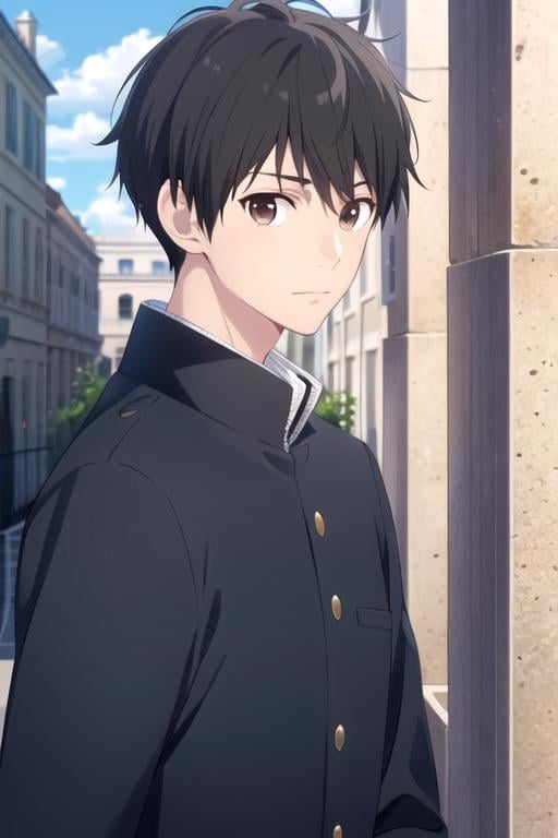 masterpiece, best quality, game cg, 1boy, solo, male focus, looking at viewer, , , , , <lora:kazuomi_inui:0.72>, kazuomi_inui, black hair, brown eyes, , ancient rome, 4k resolution