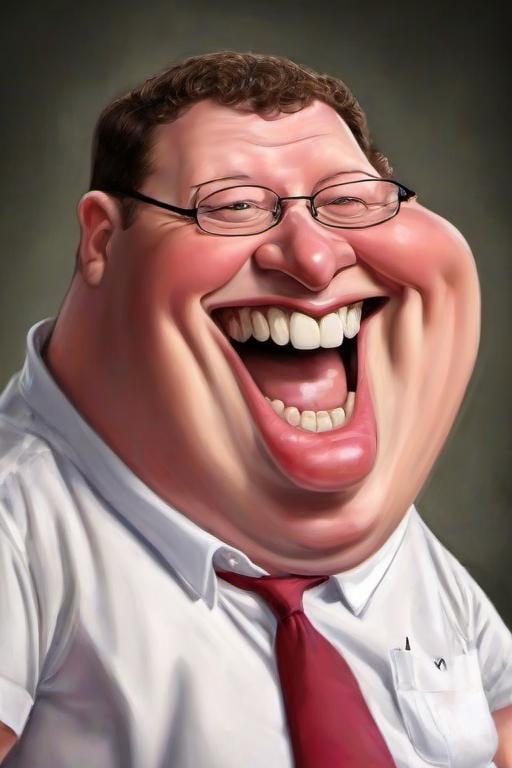 Masterpice,High Quality, <lora:PE_Caricature:0.8> PECaricature,smile,peter griffin from family guy