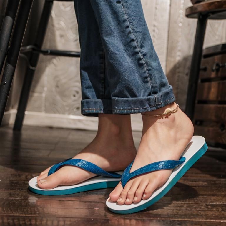 <lora:ChangDao:0.8>a girl wear Changdao flip flop, dynamic angle, 8K