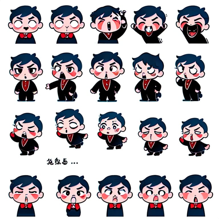 expression sheet,1boy,portrait,cute,multiple poss and expressions,angry,happy,simple background,white_background,, masterpiece,high quality,