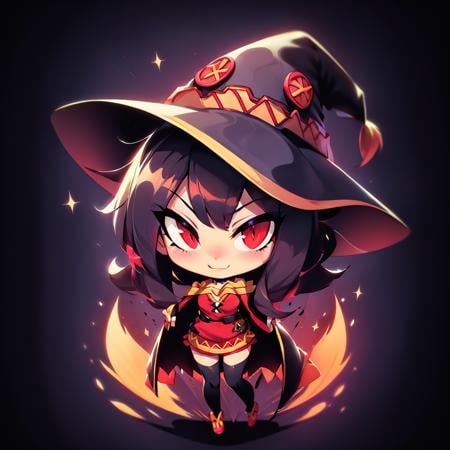 <lora:ChronoTempStyle-20:0.8>,  <lora:mrploxykunArtist-19:0.2>,   <lora:drunkoakArtistStyle_v10:0.2>, full body, chibi, 1girl,  megumin, <lora:megumin_type2:0.6>, witch hat, brown hair, 