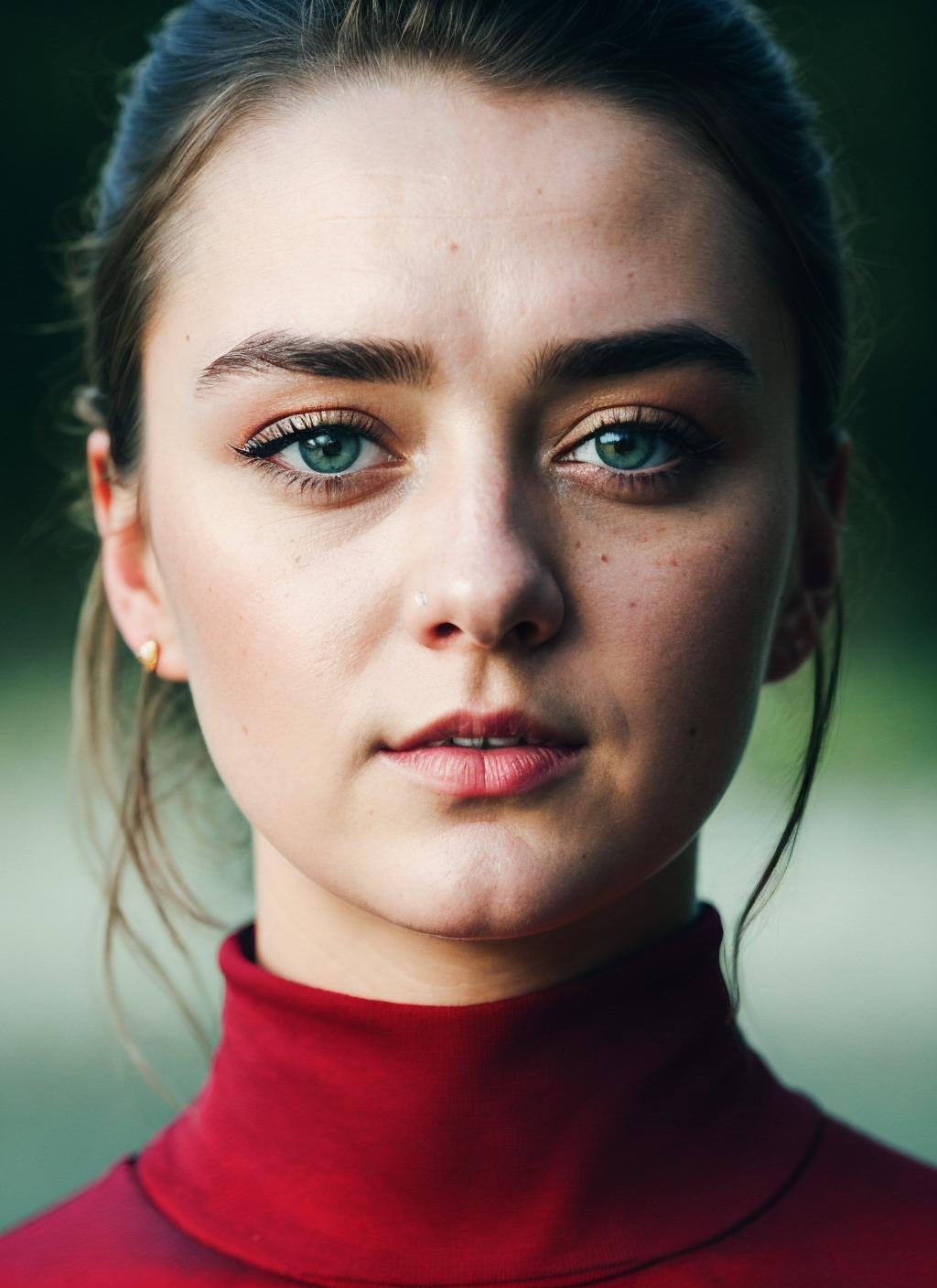 A stunning intricate full color portrait of (sks woman:1),wearing a black turtleneck,epic character composition,by ilya kuvshinov, alessio albi, nina masic,sharp focus, natural lighting, subsurface scattering, f2, 35mm, film grain<lora:lora_maisie_v1_from_v1_160:1.2>