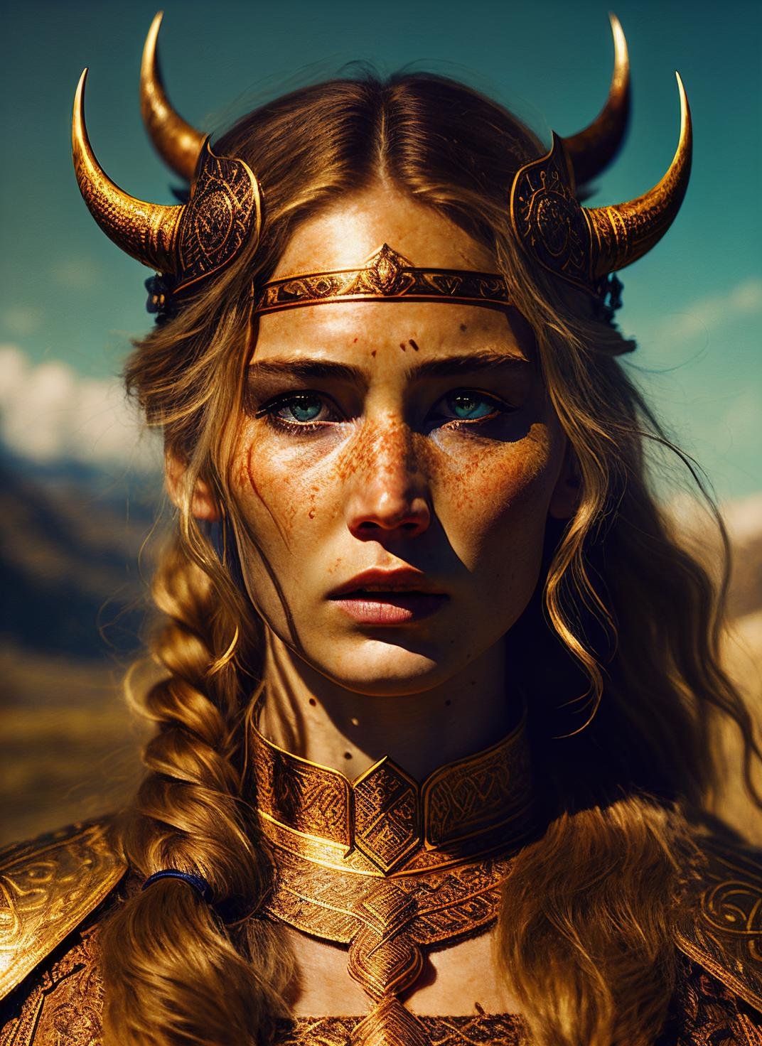 A stunning intricate full color portrait of (35 years old sks woman:1) as (viking warrior woman), (barbarian),  epic character composition, by ilya kuvshinov, alessio albi, nina masic, sharp focus, natural lighting, subsurface scattering, f2, 35mm, film grain, <lora:locon_jenniferlawrence_v1_from_v1_64_32:1.3>