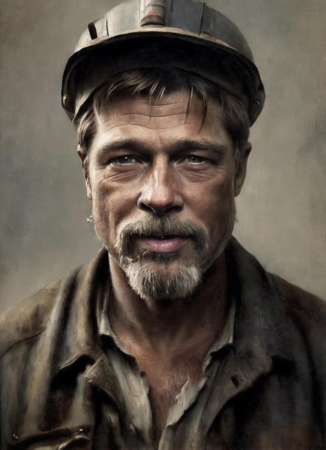 a portrait of sks person coal miner in 19th century, beautiful painting with highly detailed face by greg rutkowski and magali villanueve, <lora:locon_bradpitt_v1_from_v1_64_32:1.25>