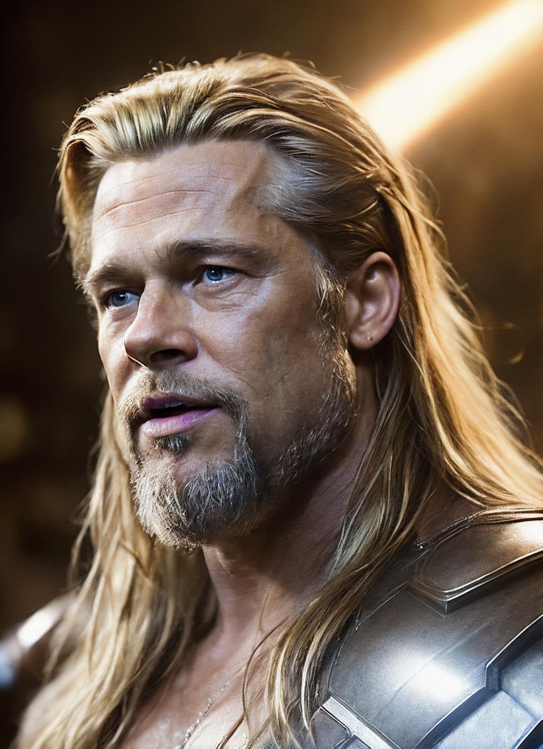 <portrait of sks person as thor, masculine, epic > (photo, studio lighting, hard light, sony a7, 50 mm, hyperrealistic, big depth of field, mate skin, pores, wrinkles, concept art, colors, hyperdetailed, hyperrealistic), <lora:locon_bradpitt_v1_from_v1_64_32:1.25>