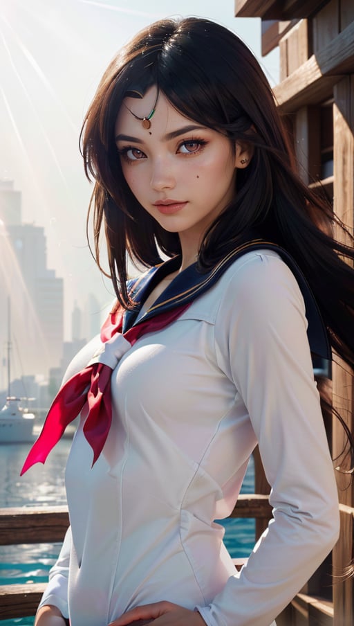 (best quality, masterpiece, colorful, dynamic angle, highest detailed)(Sailor Pluto)(\Setsuna Meiou\), upper body photo, fashion photography of cute black long hair girl, pink eyes, (\Setsuna Meiou\), dressing high detailed (Sailor Pluto suit), (high resolution textures), in dynamic pose, bokeh, (intricate details, hyperdetailed:1.15), detailed, sunlight passing through hair, colorful art background, (official art, extreme detailed, highest detailed),