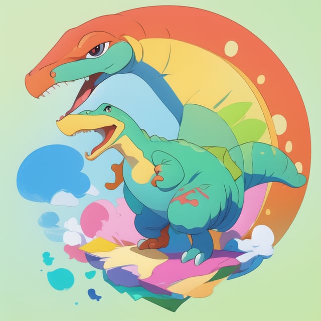 3d super cute dinosaur inside a circle 3d background,  cute cartoon style,  colorful,  very clear,  very creative,  beautiful,  3d childish cute cartoon style:1.3,  exceptional cute dinosaur anatomy