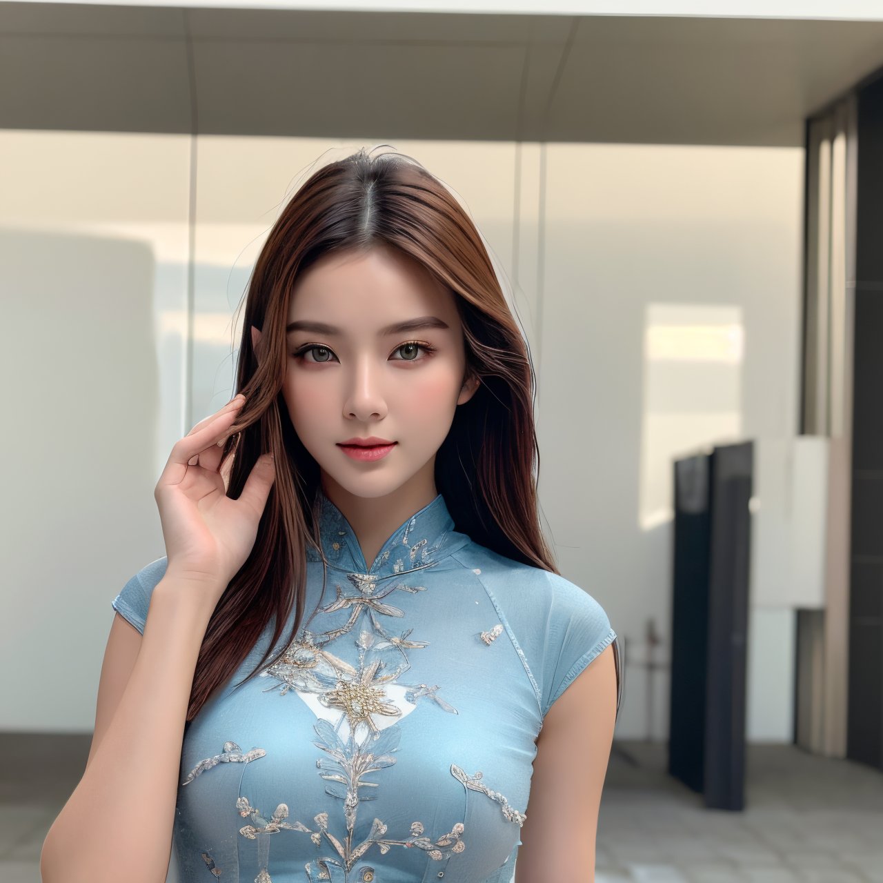 masterpiece,(best quality:1.4),ultra-detailed,1 girl,22yo,wear daily elegant outfit,,high resolution,genuine emotion,wonder beauty ,Enhance, bright colors, summer holiday,Young beauty spirit ,Best face ever in the world,beauty Asian