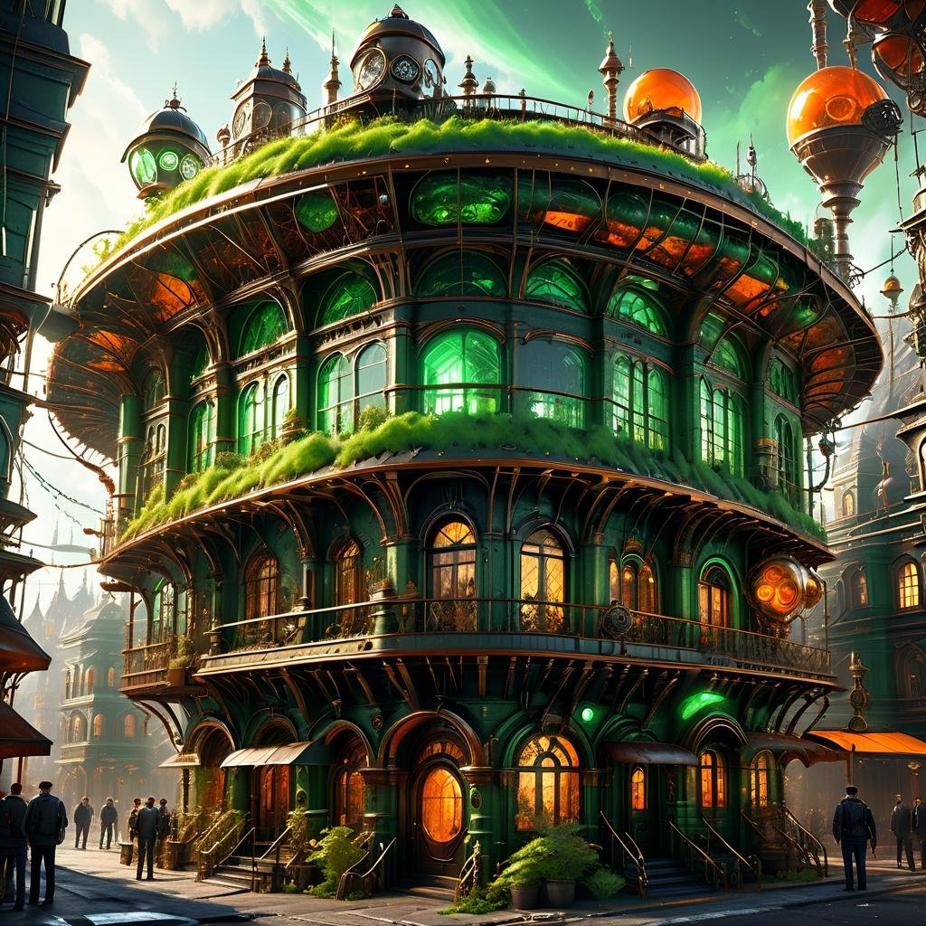 ((best quality)), ((masterpiece)), ((realistic,digital art)), (hyper detailed),DonMG414XL   Steampunk City Gambrel Roof,Foyer, octane rendering, raytracing, volumetric lighting, Backlit,Rim Lighting, 8K, HDR,   <lora:DonMG414XL-000016:1>