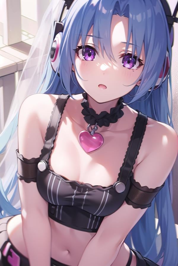 5pb, <lora:5pb-lora-nochekaiser:1>,5pb, blue hair, (purple eyes:1.1), long hair, (parted bangs:1.5), (small breasts:1.2),BREAK headphones, midriff, skirt, tattoo, black skirt, choker, belt, pink belt, bracelet, heart, heart necklace, musical note, musical note print, sleeveless, sleeveless dress, frills, frilled skirt,BREAK looking at viewer, upper body, fully body,BREAK outdoors,BREAK <lyco:GoodHands-beta2:1>, (masterpiece:1.2), best quality, high resolution, unity 8k wallpaper, (illustration:0.8), (beautiful detailed eyes:1.6), extremely detailed face, perfect lighting, extremely detailed CG, (perfect hands, perfect anatomy),