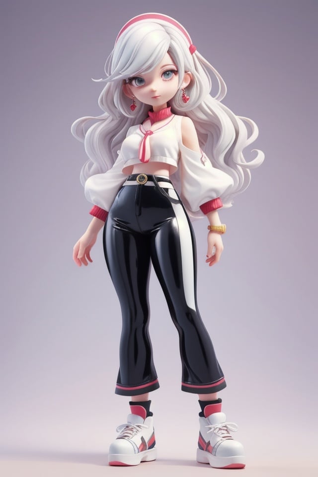 anime artwork pixar,3d style,toon,masterpiece,best quality,good shine,OC rendering,best quality,4K,super detail,1girl,((full body)),looking at viewer,standing,shiny_skin,fair_skin,Celine leather trousers with a high waist and tapered leg,light oyster white hair,gyaru,absolute_territory,tight,spandex,shoes,kneehighs,glamor,dormitory,light grey background,clean background,straight_hair,hime cut,. anime style,key visual,vibrant,studio anime,highly detailed,