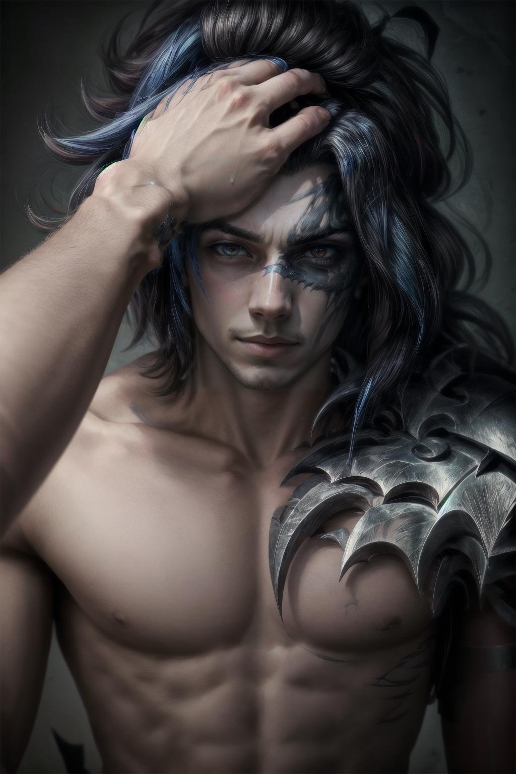 Highly detailed, High Quality, Masterpiece, beautiful <lora:more_details:1>, <lora:Kayn-08:0.7>, kayn, 1boy, solo,  <lora:HeadpatPOV:1>, Headpat, Headpat, POV