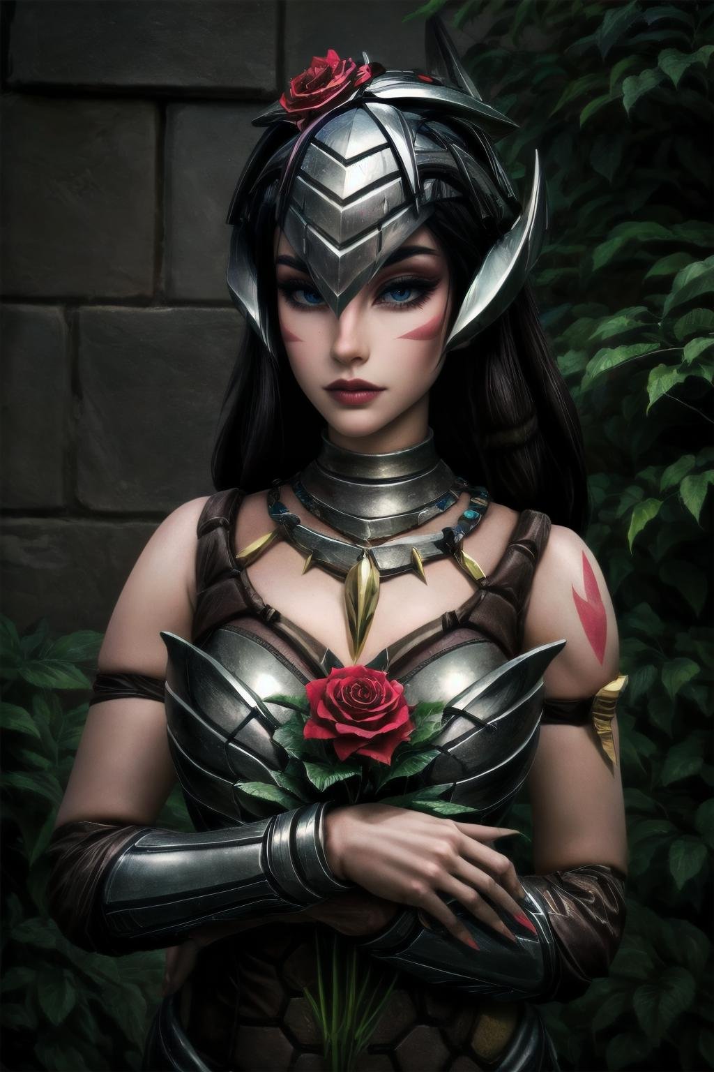 Highly detailed, High Quality, Masterpiece, beautiful,  <lora:more_details:1>, <lora:HeadhunterCaitlyn-10:1>, HeadhunterCaitlyn, garden, flower, rose, white rose, ( <lora:GoodHands-vanilla:1>:1.5)