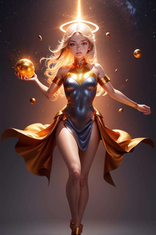 ((best quality)),((masterpiece)), 1girl, animated, full body, celestial,deity,goddess,light particles,halo,looking at viewer,Resolute eyes,bare shoulders,Float in universe, starry sky,meteor crater, on Mars,Meteoric swarm,<lora:icons-GoBk-000006:1.2>,