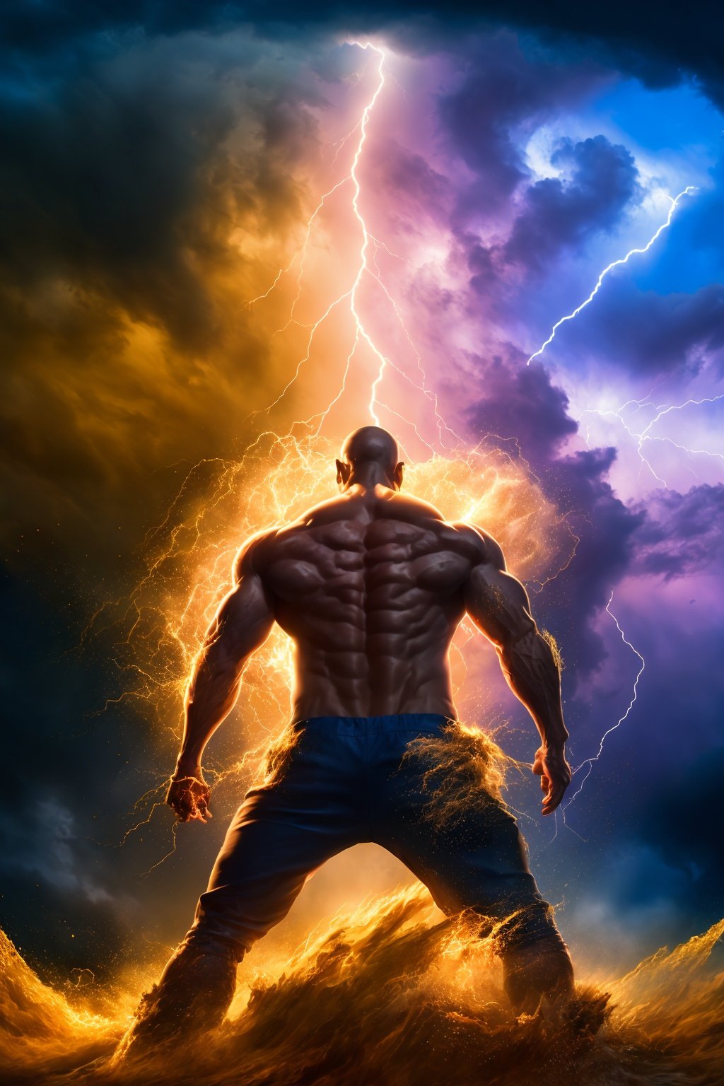 A thunder tiger formed by lightning dances in the mirror,intricate details, explosion, chaos, lightning, debris, 8k, hyper detailed, magical and epic, epic light, concept and film art, t-shirt design, the most perfect and beautiful image ever created. Image taken with the Sony A7SIII camera. 8k photo cinematic, cinematic, photo, typography,Splash,leihua