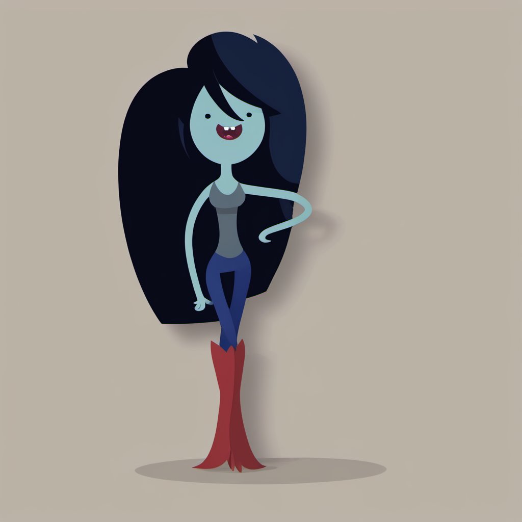 Full body view,  image of Marceline from Adventure Time cartoon show,  flat design, <lora:EMS-50772-EMS:1.000000>, , <lora:EMS-25252-EMS:1.000000>