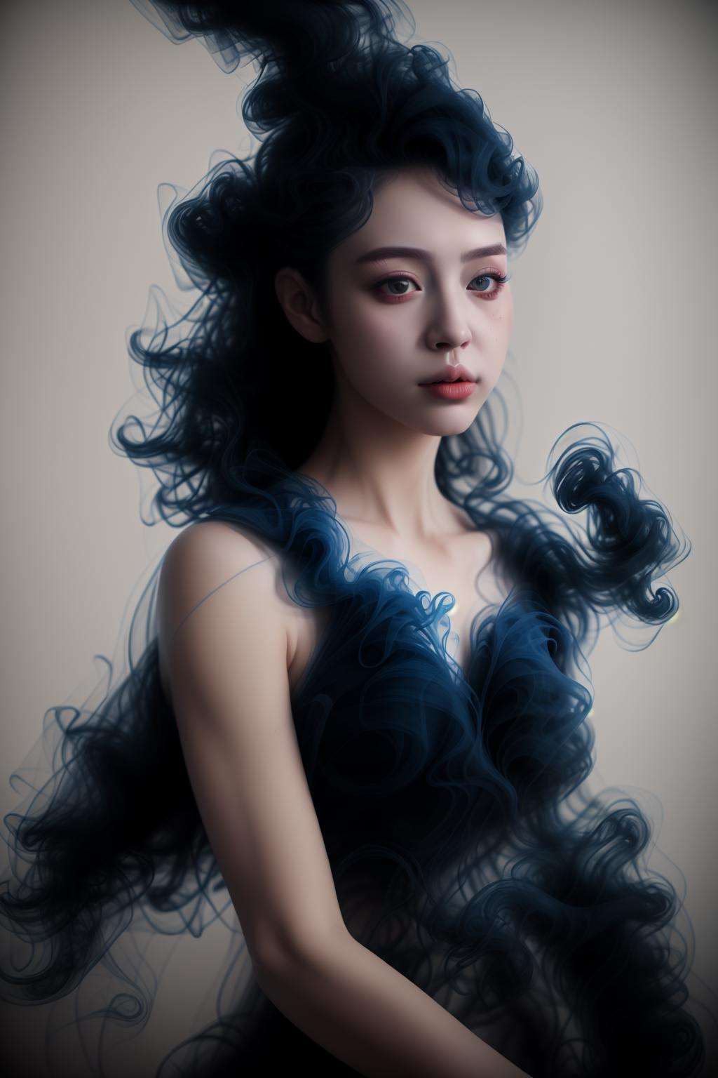 masterpiece,realistic,1girl,<lora:smoke_v1:0.6>,smoke hair,smoke dress,smoke, 