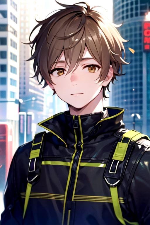 masterpiece, best quality, game cg, 1boy, solo, male focus, looking at viewer, upper body, , , , <lora:shun_hashimoto:0.72>, shun_hashimoto, brown hair, brown eyes, , cyberpunk, 16k resolution