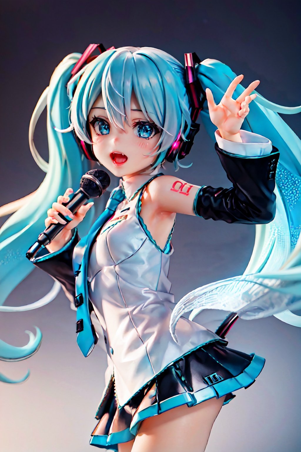 inely detail, Depth of field, (((masterpiece))), ((extremely detailed CG unity 8k wallpaper)), best quality, high resolution illustration, , Amazing, highres, intricate detail, (best illumination, best shadow, an extremely delicate and beautiful),

(((MIKU))), vocal recital/performance, stage, neon lamp, Singing suit