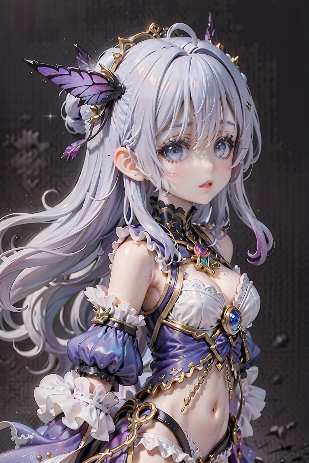 {profile picture},upper body,looking at viewer,Honkai Impact 3rd,{{{masterpiece}}},Best quality,Extremely detailed 4K CG,Extremely beautiful and Detailed girl,{{cyberpunk background.}},((Extremely Beautiful and Detailed Girl)),((Beautiful detailed eyes,multicolored eyes,gradient eyes,glowing eyes,sparkling eyes,eyeshadow)),{{{beautiful and detailed hairs,absurdly long hair,silver hair,gradient hair,shiny hair,streaked hair,colored inner hair,alternate hair color,hair wings,crossed bangs,disheveled hair,crossed bangs,hair between eyes,musical note hair ornament}}},{{drifting hair}},{{{dishelved hair}}},expressionless,Wearing a handsome star color cloak,{Wearing Extremely detailed white stockings},{Beautiful and detailed short skirt},{{with a Small golden ornaments on her head}},{{with a royal halo on her head}},{{{with Extremely Detailed Dragon corner on her head}}}, official Arts,{{with floating body}},qzqban,qzmakeup