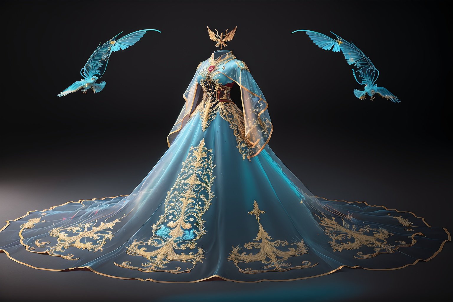 best quality,masterpiece,colorful,dynamic angle,highest detailedtransparent, Cyan Blue Cape, Red/cyan Mix, backlight