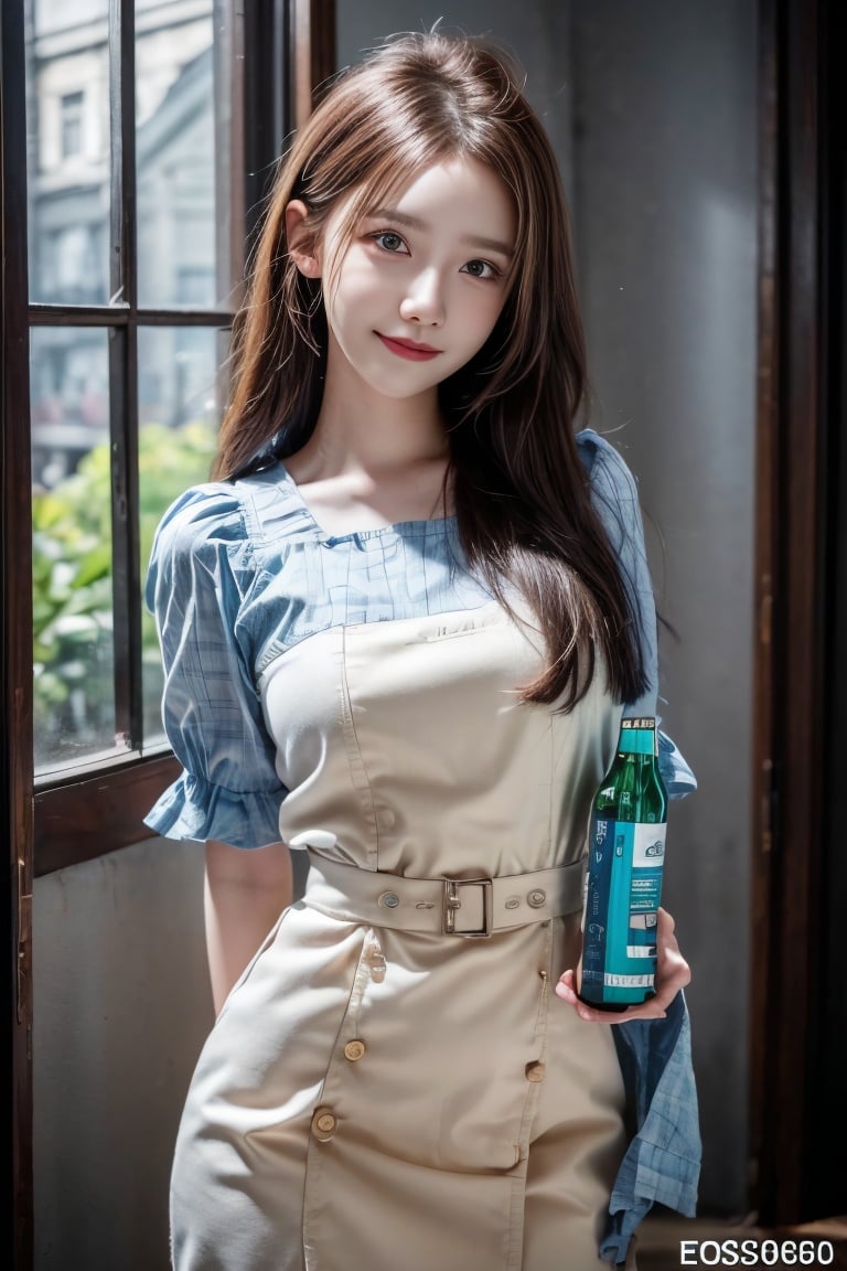 HDR, UHD, 8K, Highly detailed, best quality, masterpiece, 1girl, realistic, Highly detailed, (EOS R8, 50mm, F1.2, 8K, RAW photo:1.2), ultra realistic 8k cg,,h,:),linyuner,solo,kind smile,pose for picture,inside,dress