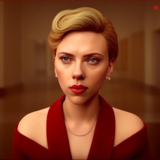 scarlett johansson, in the style of Wes Anderson, highly detailed, unreal engine, octane render, 8k