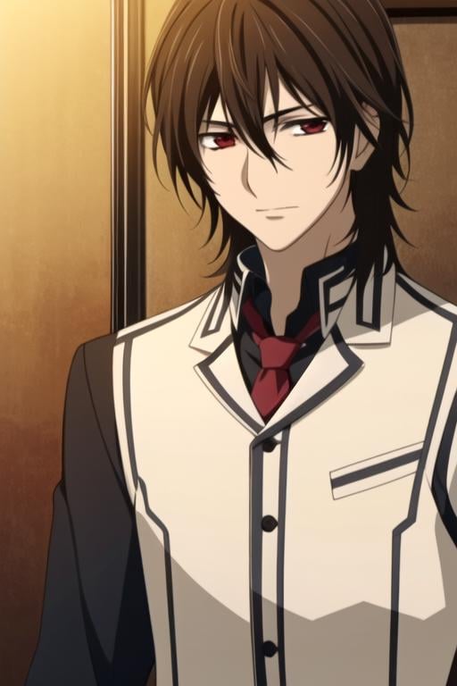 masterpiece, best quality, game cg, 1boy, solo, male focus, looking at viewer, , , ligne claire, , <lora:kaname_kuran:0.66>, kaname_kuran, brown hair, red eyes