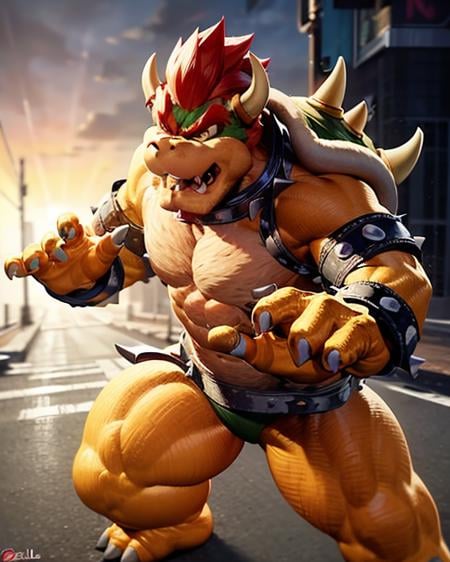 bowser, masterpiece, best quality, high quality, highly detailed, extremely detailed 8k wallpaper, hyper-detailed, high resolution, highres, absurdres, intricate detail, extremely detailed((celtic)) warrior, 1boy, male focus, mature male,full bodydominant pose, muscular, manly, masculine, aggressive, (hairy chest)hairy chest, beard, auburn hairsoft light, diffuse light, chiaroscuro, volumetric lighting, good lighting, perfect lighting,(angry)bracelets, (neck torc)cowboy shot, rule of thirdsfogperfect anatomy, (perfect thighs), detailed face, detailed eyes, perfect hands, retraced face  <lora:bowser_LoRA320:2>