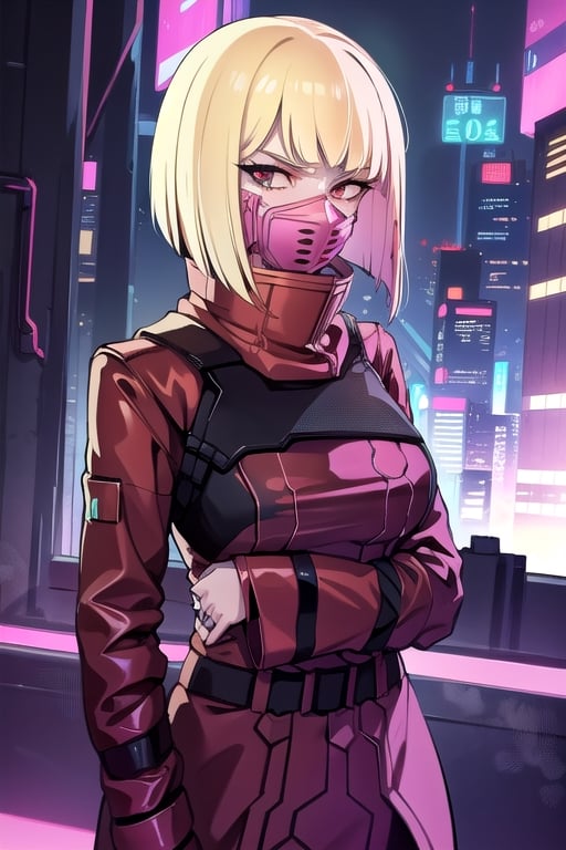 1 girl, close up, cyberpunk, apartment, night city, neon lights,