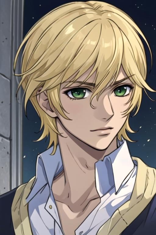 masterpiece, best quality, , 1boy, solo, male focus, looking at viewer, , , , realistic, <lora:takuma_ichijou:0.66>, takuma_ichijou, blonde hair, green eyes, , ancient greece,