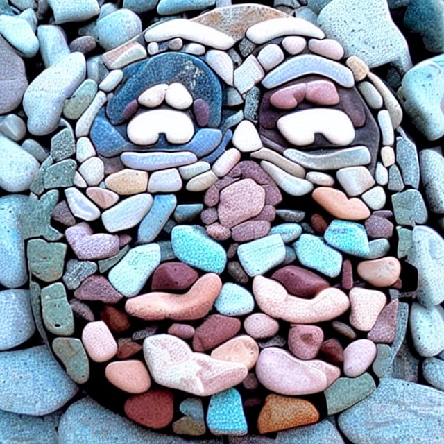 rock_2_img, rock image, rock art, rock, stone  happy face made out of rocks ,High detail