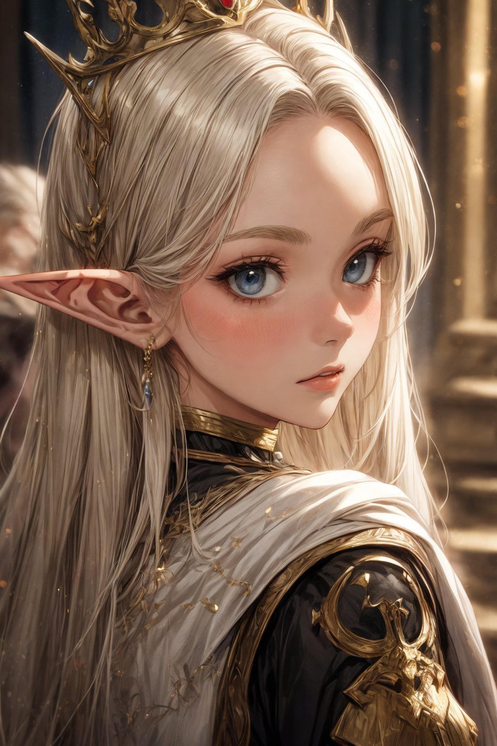 masterpiece,  best quality,  elf queen,  adult woman,  (portrait:0.8),  (close-up:0.8)