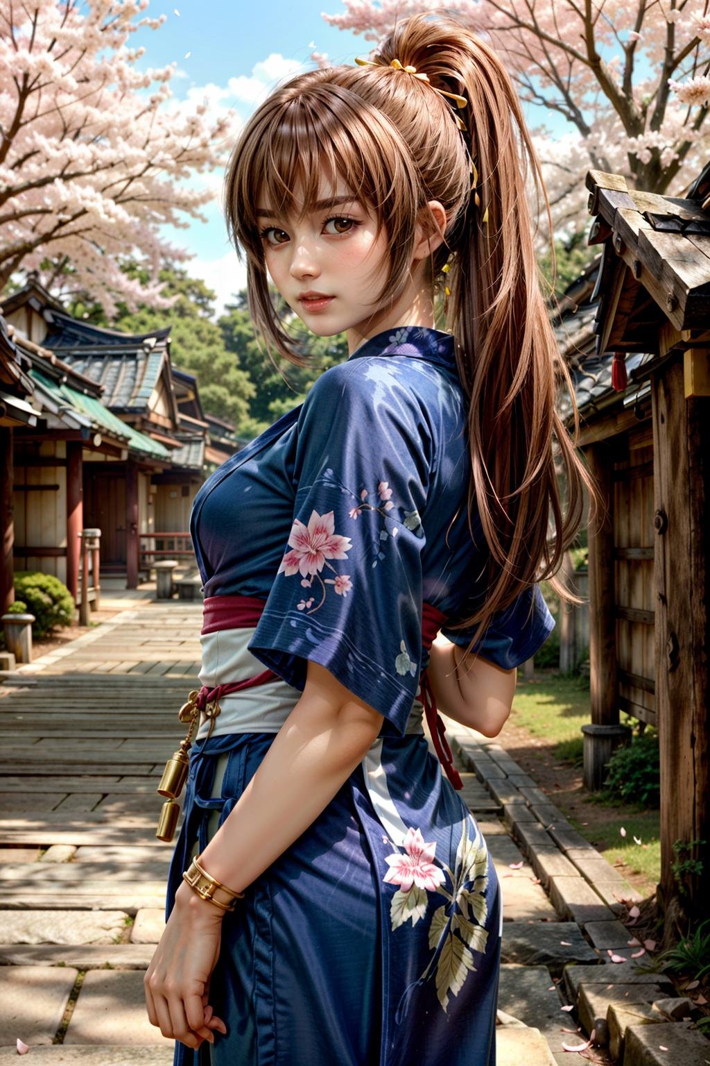 (masterpiece, best quality:1.3)<lora:epi_noiseoffset2:1> <lora:add_detail:0.7>  <lora:KasumiDOA:0.8>KasumiDOA, 1girl, solo, long hair, yukata, japan, cherry blossoms, hair ornament