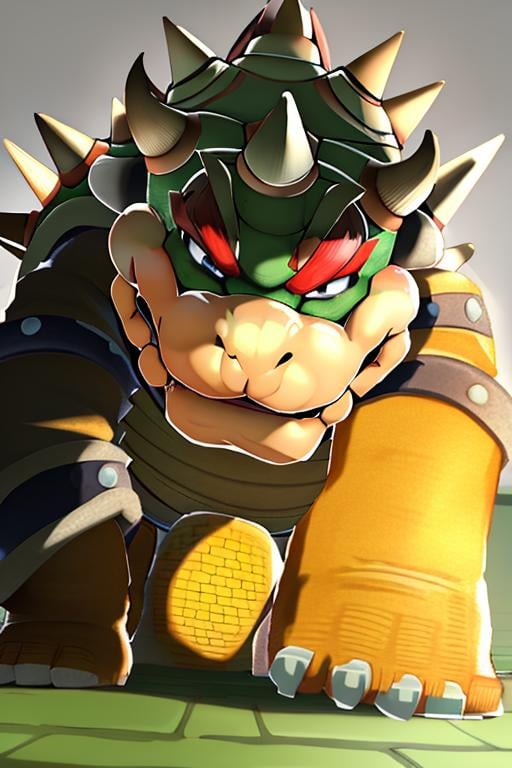 masterpiece, best quality, bowser, walking <lora:Bowser-000010:1>, crawling